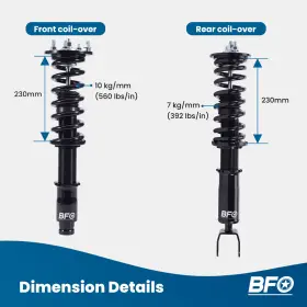 8q2rdf Bfo Adjustable Coilovers Struts Shock Kit For Honda Accord 08-12 Acura Tsx 09-14 #3