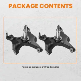 9xndk8 Bfo Front 2in Drop Spindles 1.25 Inch Rotor For Chevy Gmc C1500 C2500 1988-98 2wd