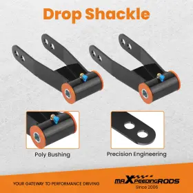 A31ln0 Bfo 3 Inch /4 Drop Lowering Kit Shackles Hangers For Chevy Silverado 1500 2wd 1999-06 #2