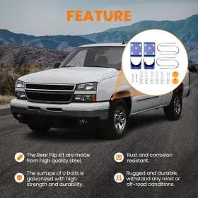 Anyt7i Bfo 6 Inch Rear Flip Kit For Chevrolet C1500 Silverado Extended Cab Pickup 1988-1998