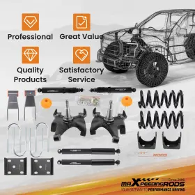 Ge5p1b Bfo Front 5 Inch And Rear 7-8 Drop Kit For Chevrolet Gmc C1500 1988-1998 With Shock