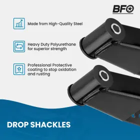 Ih7eta Bfo Rear 1 Inch -2 Drop Shackles Lowering Leveling Kit For Ford F100 F150 2wd 1973-96 #2