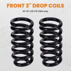 Kx5dwq Bfo 3 Inch Front Drop Coil Springs Lowering Kit For Chevy C10 Truck 1963-1987 #2
