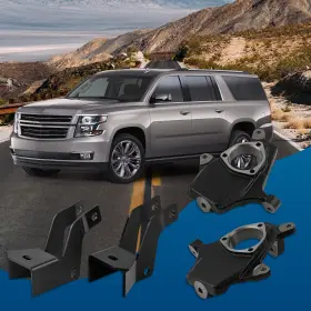 Lbdg2q Bfo 2 Inch / 4 Lowering Kit Coil Springs And Drop Spindle For Chevy Tahoe Gmc Yukon 07-14 #2