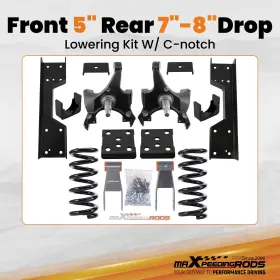 Ljidq9 Bfo Front 5 Inch Rear 7-8 Drop Kit For Chevrolet Gmc C1500 88-1998 With 1.25 Rotors V8
