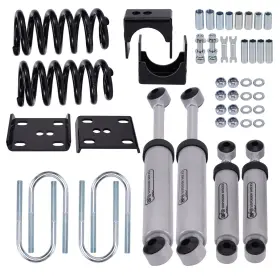 Mzyp6x Bfo 3 Inch Front 5 Rear Drop Lowering Springs Shocks Flip Kit For Chevy C10 1973-1987 #3