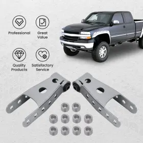 2ftft-3 Bfo Peqz56 Adjustable Inch Rear Drop Shackles Kit For Chevy Silverado 1500 1988-2018 #2