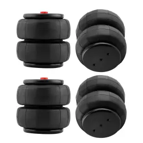 R3hsau Bfo 2x Pair 2600lbs Air Springs Suspension Bags Single Port 1/2 Inch Npt For Sierra 1500
