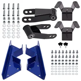 Yepx18 Bfo 4 Inch Drop Lowering Kit For Chevy C10 2wd 1973-1987 Shackles And Hangers C-notches