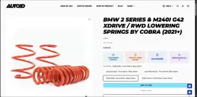 01.4302 Bmw G42 Cobra Lowering Springs M240i Rwd 2022-2024 #3