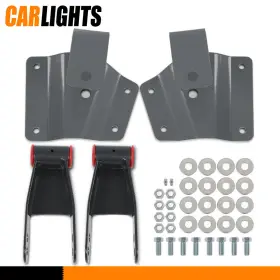 C-02tha4552abk Carlights 4 Inch Rear Drop Shackles And Hangers Fit For 1999-06 Chevy Silverado Gmc Sierra 1500