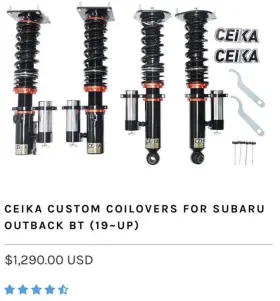 20310an02a Ceika Custom Coilovers For Subaruoutback Bt 19 Up