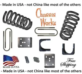 Coi-axl-fo8096-f3r5 Chassis-works 1980-1996 Ford F150 F100 2wd 3 Inch Lowering Springs 5 Drop Axle Flip Kit