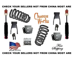 Coi-shof-han-sha-ext-fo6572 Chassis-works 1965-1972 Ford F100 F-100 3 Inch -4 Lowering Kit Springs Shackles Hangers 4 Shocks
