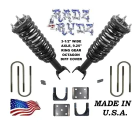 Str-coi-axl-dak0509-3.5 Chassis-works 2005-2009 Dakota Raider 3.5 Inch Wide Axle 3 Drop Struts 5 Flip Lowering Kit