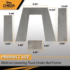 Gpl410171 Cheda New Weld-on Lowering Truck Under Bed Frame 10 Inch Tall Step C Notch Kit 3 Wide #3