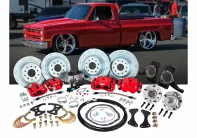 Cpp7387frbk5-bbx-1413-r Classic Performance Products Cpp X-10 Big Brake 14in/13in Front And Rear Kit 1973-87 C10 5-lug Red Calipers
