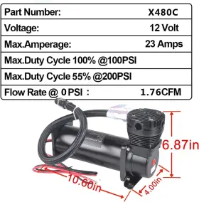 Cnraqr 768481496322 Air Suspension Compressor 4 Gallon Tank Kits With 1/4 Npt Holes For Horns #3
