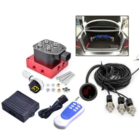 Smv-01-rd-bl-6ajx Cnraqr Air Ride Suspension Solenoid Valve Remote And Control Panel Kit With Pressure Gauge