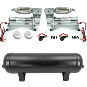 Cnraqr X480c-14-si-2pcs At-08-4g 4-gallon Air Suspension Tank And 2pcs Train Horn Compressor Kits