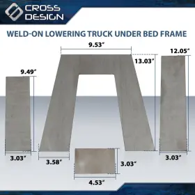 Big20241121-2 Crossdesign Weld-on Lowering Truck Under Bed Frame 10 Inch Tall Step C Notch Kit 3 Wide New #3