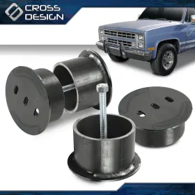 Ht-02ccf4584asl Crossdesign Universal Front Air Ride Bag Brackets Kit Cups 4.5 Inch Od Fits Chevy Car Truck
