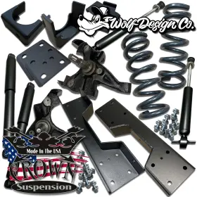200520 Crown 1988-1998 C1500 Obs 4/6 Lowering Kit Drop Spindles Coils Springs Flip Shocks V6