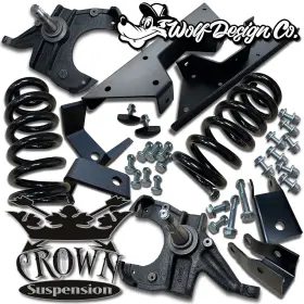 201130l Crown 73-87 C10 5 Inch Lowering Kit Drop Spindles Coils Flip C-notch Shock Ext 1.25