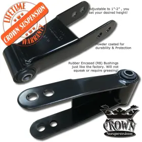 350520 Crown 1988-1998 Obs Silverado C1500 2/4 Lowering Drop Kit Coils Shackles Hangers V6 #3