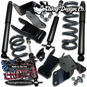 350535 Crown 1988-98 C1500 Obs 3/4 Lowering Kit Drop Coils Springs Shackles Hangers Shocks V6