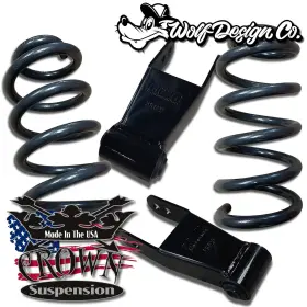 351330-8 Crown 2007-2018 Silverado And Sierra Lowering Kit 2 Inch Drop Shackles Coils Springs V8