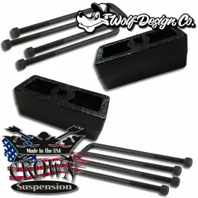 540020-s Crown 1988-2018 Chevrolet Chevy Gmc C1500 Steel Rear 2 Inch Lift Blocks W Square Ubolts