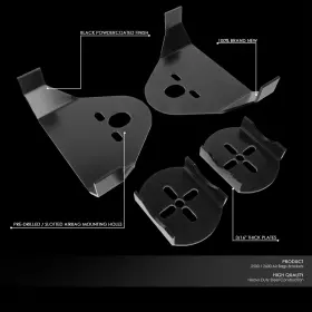 Dpt-lepow099 Dpt Motorsports Powdercoated Rear Upper Lower Air Ride Suspension Bag Mounting Bracket Kit #2