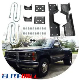 Ew-c366 Elitewill 8 Inch Drop Rear Lower Flip And C-notch Kit For 88-98 Chevy Silverado C3500 Steel New