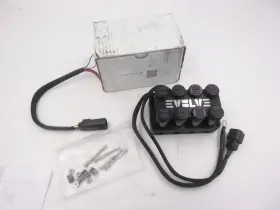 Ev-mv4c-v1-bk-pc Evolve 4 Corner Billet Solenoid Manifold Air Valve Version 1 X7 1/4 Inch Npt