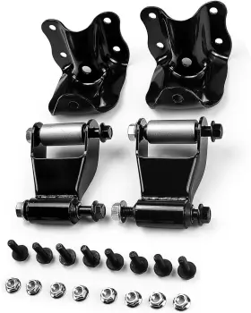 Kz-dl-0008t4 Fexon Rear Leaf Spring Shackles Hanger Brackets Repair Kit For Ford Ranger Black