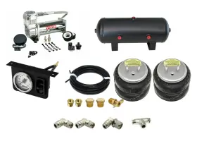 702-2fst6781-444chrblk-26161 Firestone Ride Rite 1/4 Port Air Springs With Manual Paddle Valve Control Kit