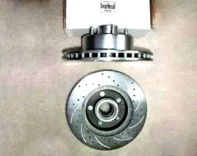 Wp8811 Gearhead 2 Mustang Ii Ford Big 11 Inch Disc Brake Rotors Cross Drilled And Slotted 5 X 4 1/2