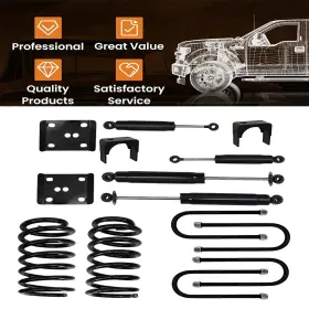 Gearzaar 10009889 For 1973-87 Chevy C10 Gmc 3 Inch Front 5 Rear Drop Lowering Springs Shocks Flip Kit