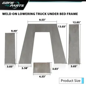 Goneparts-1122-03 Goneparts New Weld-on Lowering Truck Under Bed Frame 10 Inch Tall Step C Notch Kit 3 Wide #3