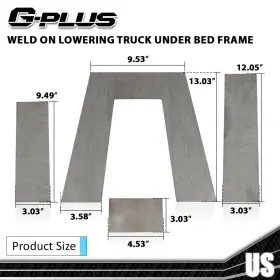 Gpl27319 Gplusmotor Weld-on Lowering Truck Under Bed Frame 10 Inch Tall Step C Notch Kit 3 Wide #3