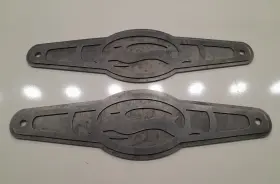 Cad4 Grovecustoms Lowrider Hydraulics Raw 4 Battery Hold Downs Double Layer 3d Impala Logo