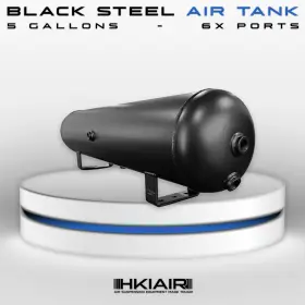 Tkst5b-ghch Hki Air Suspenion 5 Gallons - 6 Ports Tank Steel Black Ride Suspension