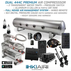 1x444ctakls3moveefull Hki Air Suspension Kit With Dual 444c Movee Management Digital Gauge And More