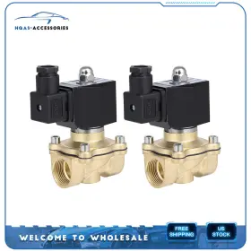 Hq843237a01 Hqas-accessories 2pcs 3/4 Inch Npt Air Ride Suspension Electric Solenoid Valve Brass 220-240v N/c