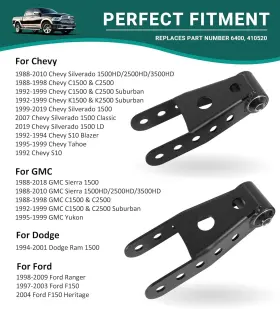 Qp-208 Inteltool 2-3 Inch Suspension Rear Drop Lowering Shackle Kit For 1988-1998 Chevy C1500 And C2500 #2