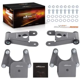 14kl5s Maxpeedingrods 4 Inch Drop Lowering Hangers Shackles Rear For Dodge Ram Charger D100 Cabs 72-93