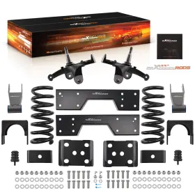 1eogzy Maxpeedingrods 5/7 Inch Lowering Spring Kit With Spindle For Chevy Silverado C1500 88-1998 1.25 Rotor