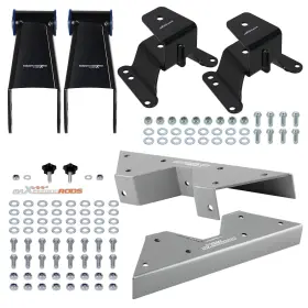 1om3ga Maxpeedingrods Rear 4 Inch Lowering Shackles And Hangers With C-notch For Chevrolet C10/r10 73-1987