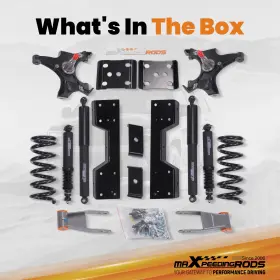 4aivnu Maxpeedingrods Front 4 Inch Rear 7-8 Drop Kit For Chevrolet Gmc C1500 88-98 With Shock